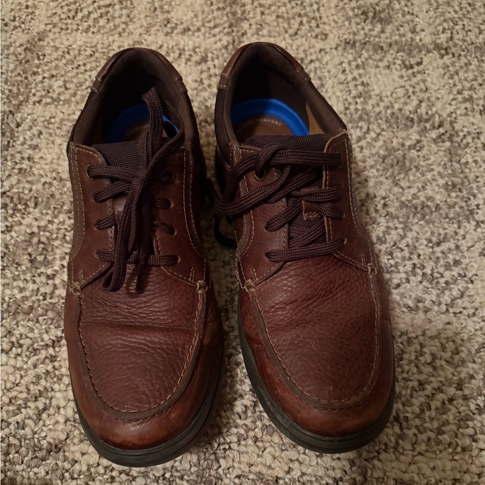Clarks Men's Bradley Vibe Dark Brown Leather Oxfords